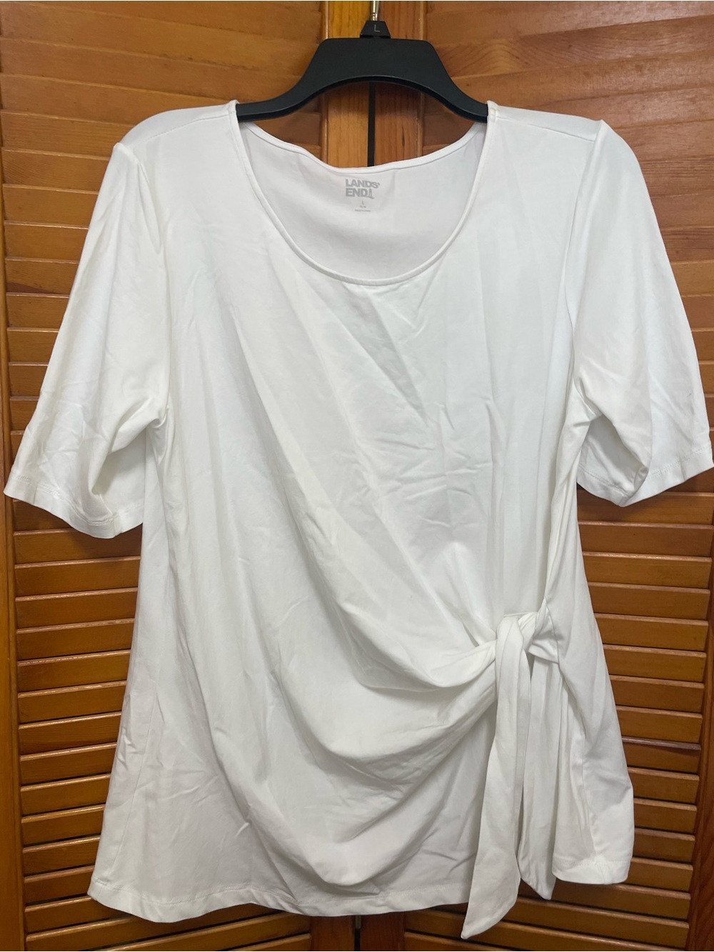 Lands' End White Side-Tie Scoop Neck Tunic